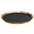 Service Ideas Paneled Tray with Removable Insert, 14 diameter, Stainless Steel, Vintage Gold TRPN1614RIBSVG